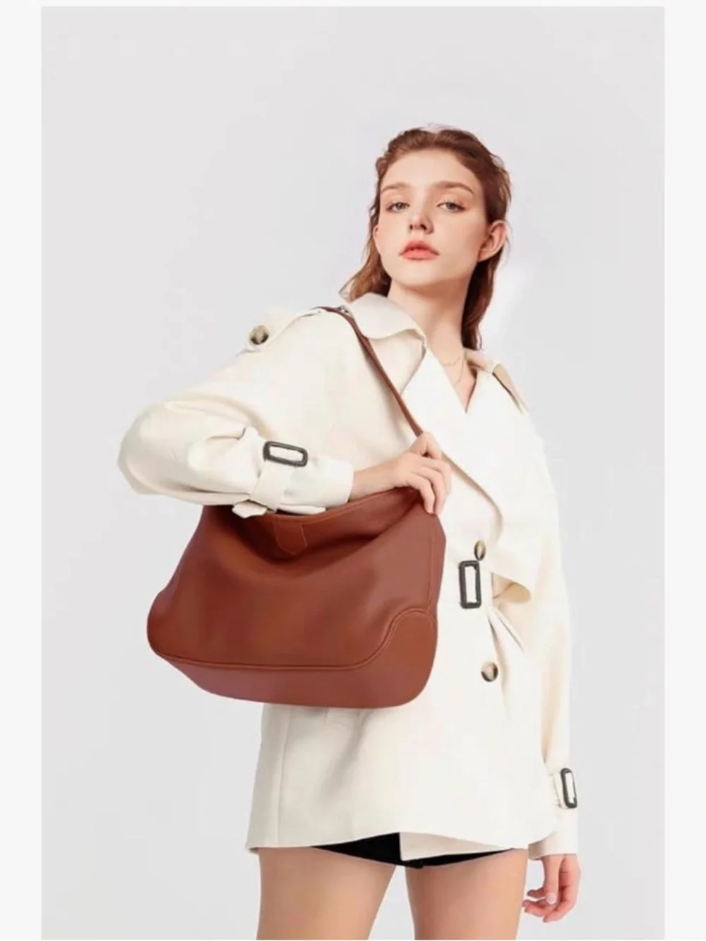 Montana West Brown Pebbled Leather Hobo Bag nwt